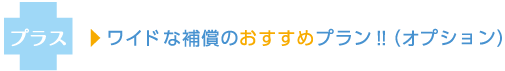 プラス　ワイドな補償のおすすめプラン！！（オプション）
